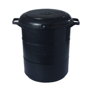 פח אשפה שחור 60 ליטר עם מכסה
